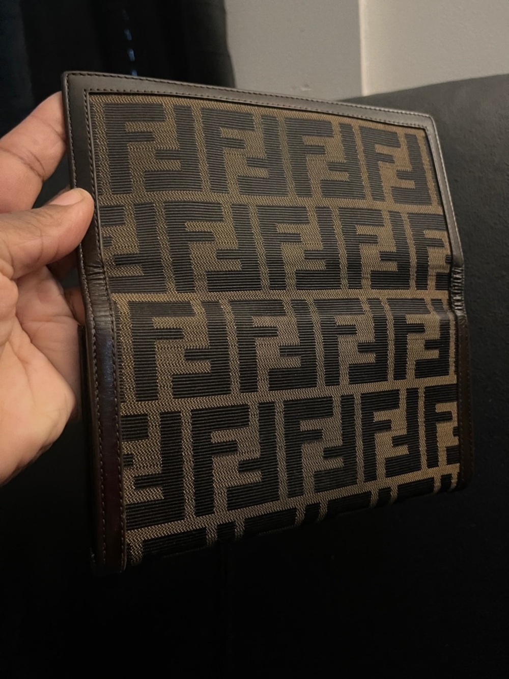 Vintage Fendi Brown Zucca Continental Canvas Long Bifold Wallet W/Entrupy COA - Picture 6 of 16